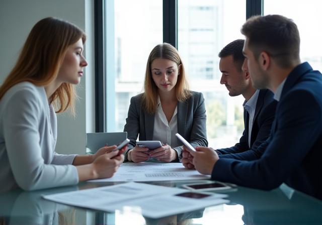 Legal team discussing compliance strategies